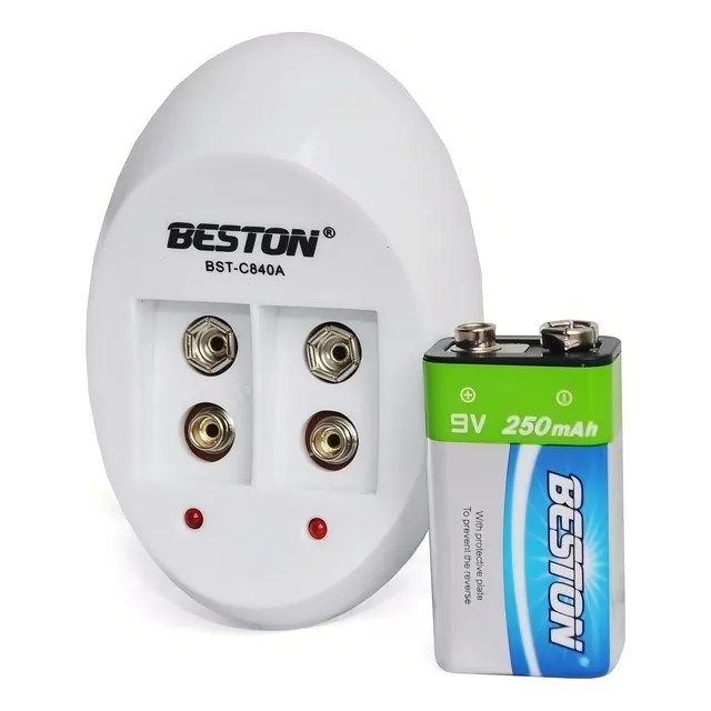 Cargador Beston Doble puerto + bateria cuadrada 9v 250mah