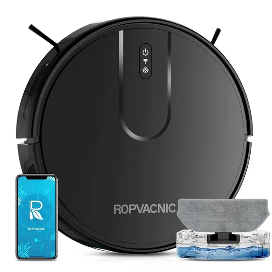 Aspirador Robô Ropvacnic S1 Com Wi-Fi, Varre e Passa Pano Para Casa Inteligente