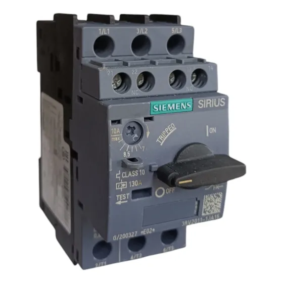 Guardamotor Siemens 3rv2011-1ja15, 7-10 Amp 690v 1no+1nc