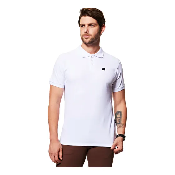 Camisa Polo Masculina Mod Patch Branca Oakley