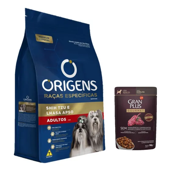 Ração Cães Porte Pequeno  Origens  Raças Shih Tzu Ilhasa 3kg