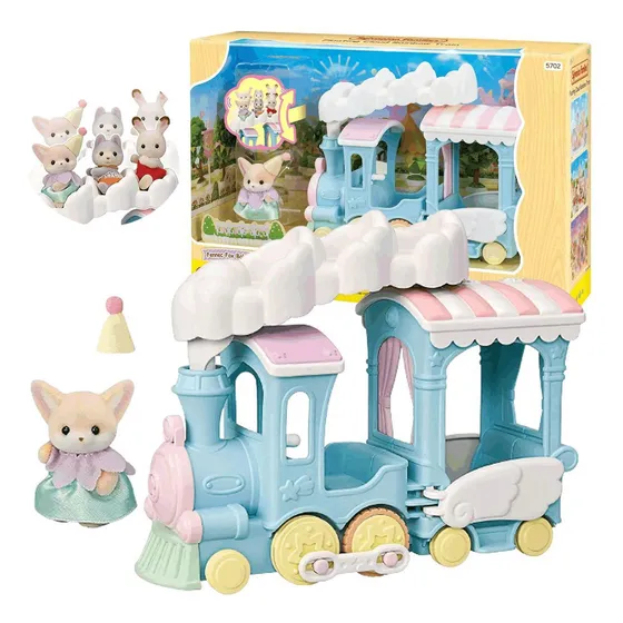 El tren arcoíris de Sylvanian Families flotando en la nube