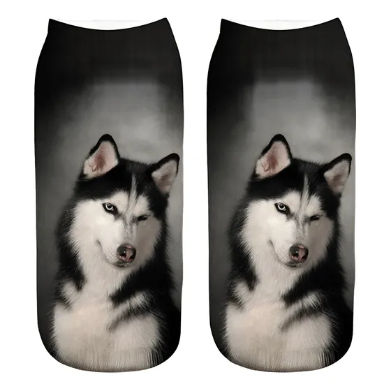 Medias Tobillera Unisex Sublimada Diseño Mascotas Perro Gato