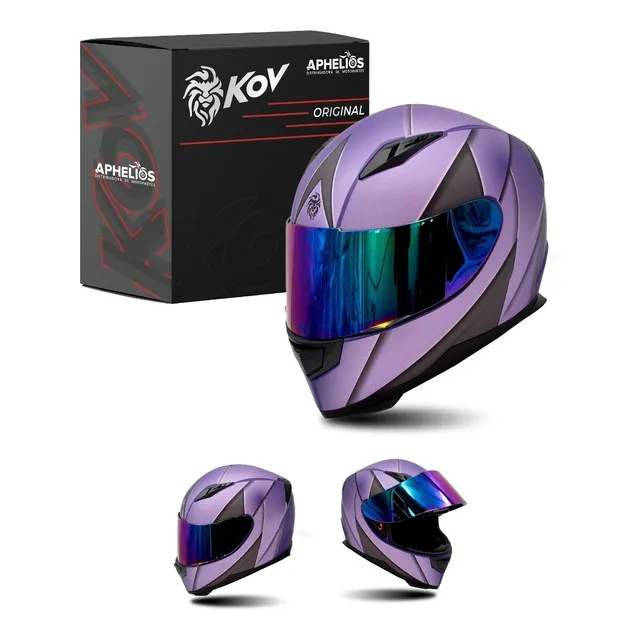 Casco Cerrado Kov Original Novak Blade Morado Certif Dot