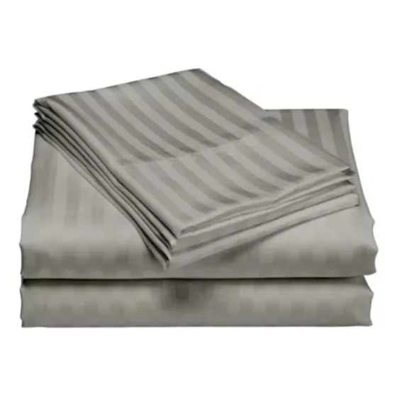 Juego De Sabanas King Ultrasuave Garantizado 600 Hilos Color Gris Diseño De La Tela Lisa
