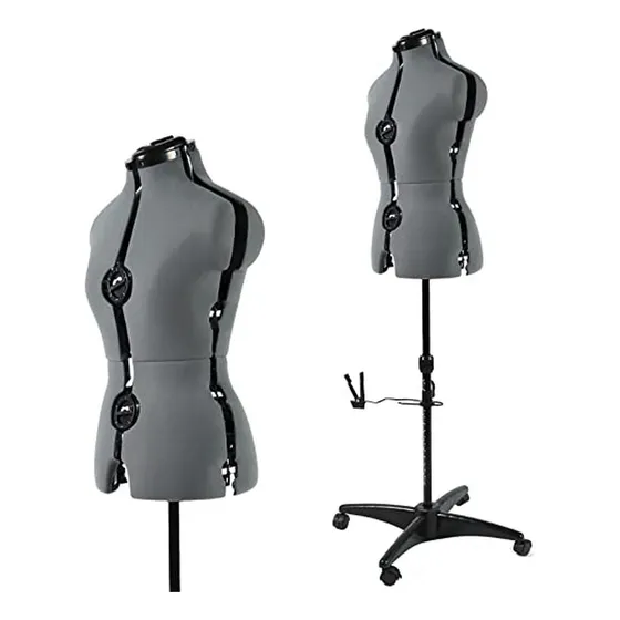 Maniquí Ajustable Para Costura Talla 6-14, Gris Con 13 Marca
