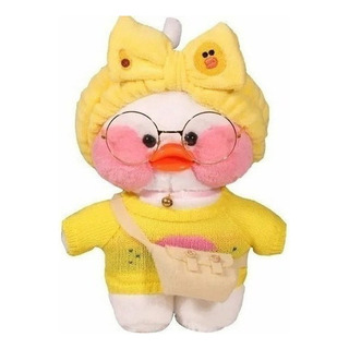 Ll Adorable Pato Peluche Color Café Lala Fanfan Con Ll Adorable Pato Peluche Color Café Lala Fanfan Con