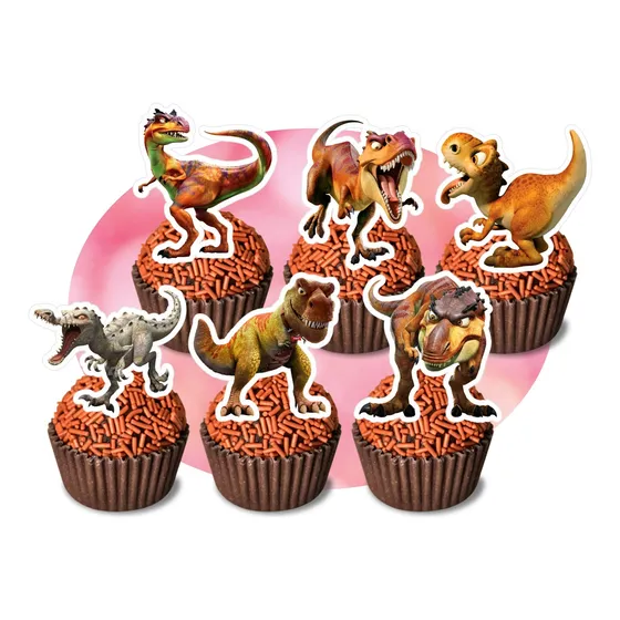 60 Toppers Tags Para Docinhos Doce Dinossauro