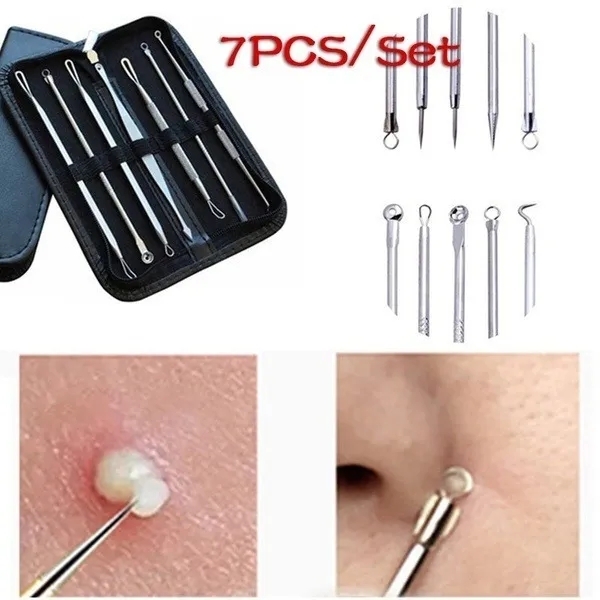 Kit 7 Pcs Saca Comedon Limpia Puntos Negros Acné Espinillas