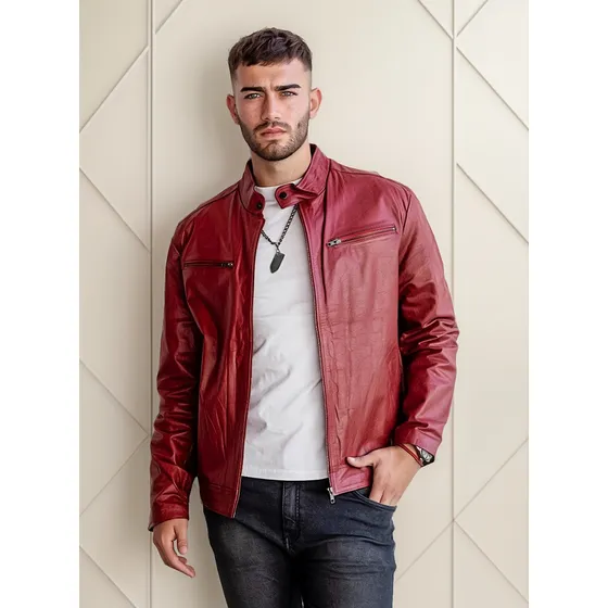 Campera De Cuero Vacuno 100% De Hombre - Motoquera Cross