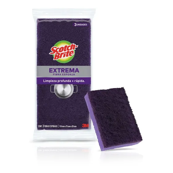 Scotch-brite Extrema Fibra Esponja 3m Pack 3 Unidades