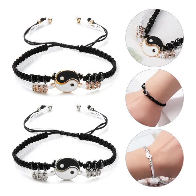 Pulsera Amor Novios Te Amo Bff Doble Combo 2x1 Yin Yang 