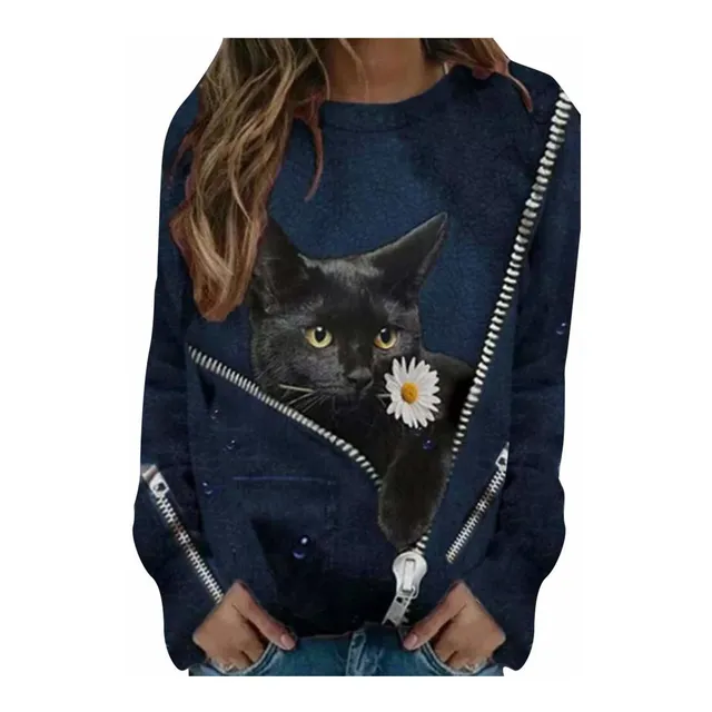 4x Manga Corta Mujer Moda Casual Larga Estampado O-cuello V