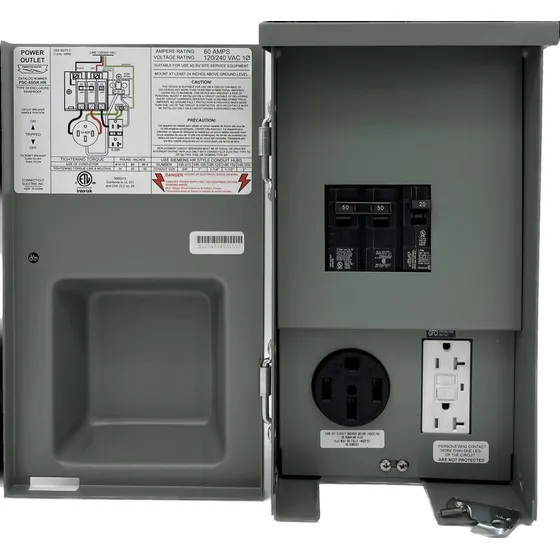 Panel Eléctrico Para Rv De 50 Amperios Con Receptáculo Gfci