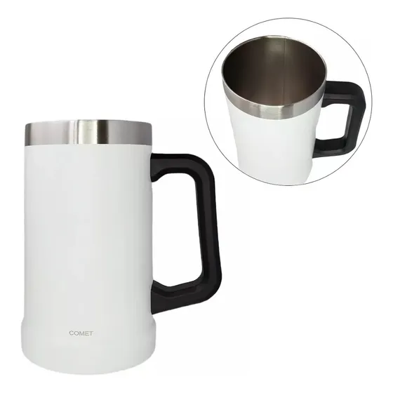 Vaso Jarra De Cerveza Comet Termica Manija 700ml Acero Inox