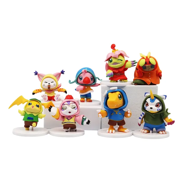 Figuras Digimon Set X8 Agumon Gabumon Patamon Camperas Pvc