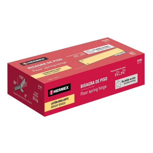 Bisagra De Piso Dobla Acción, Acero Cromado, Hermex 43180