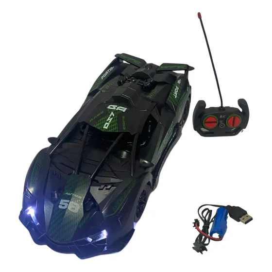 Carrinho Controle Remoto Grande Farol Led Recarregável