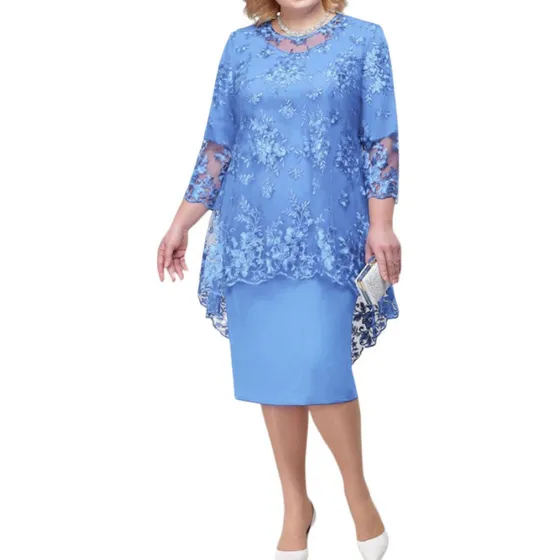 L Encantador Vestido De Señora Suave Textura Bordado Flor