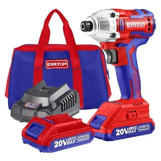Destornillador inalámbrico Emtop Brushless ECDLIR20221 rojo y azul