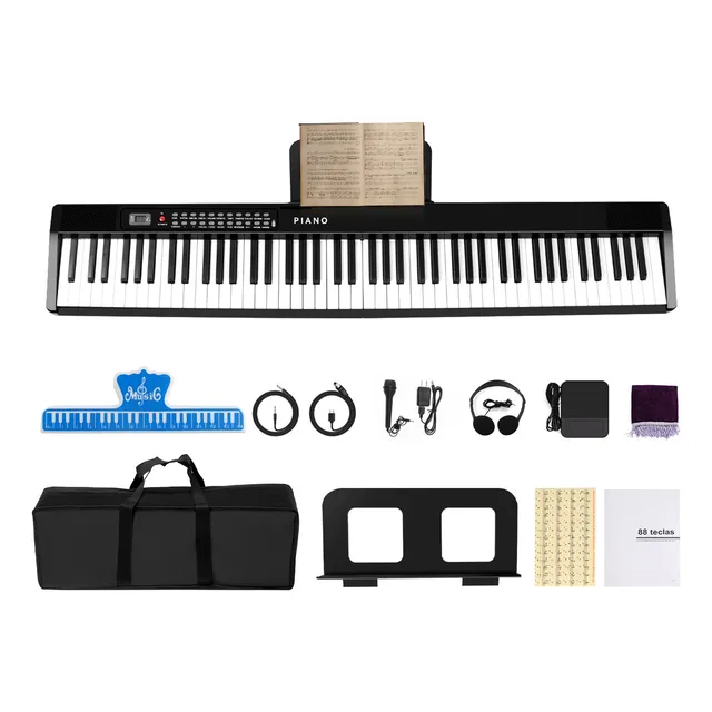 Teclado Musical Electrónico Bluetooth Midi De 88 Teclas 1000 Ritmos Y Tonos 150 Demo Songs Dashline