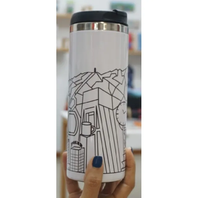 Termo Con Tapa Dispensadora De Plastico