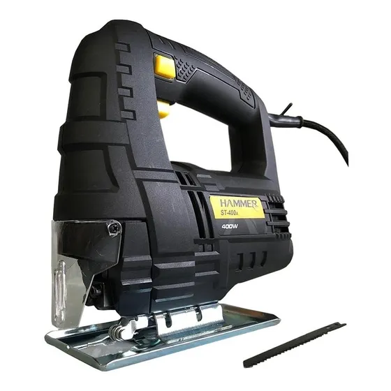 Serra Tico Tico 400 Watts 3000gpm Para Madeira Metal Com Base Ajustável Botão De Trava Com Lâmina St400 Hammer 127v