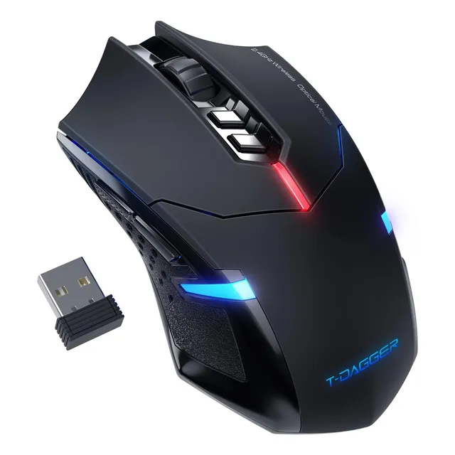 Mouse Inalambrico Ergonómico Retroiluminado Rgb 7 Botones