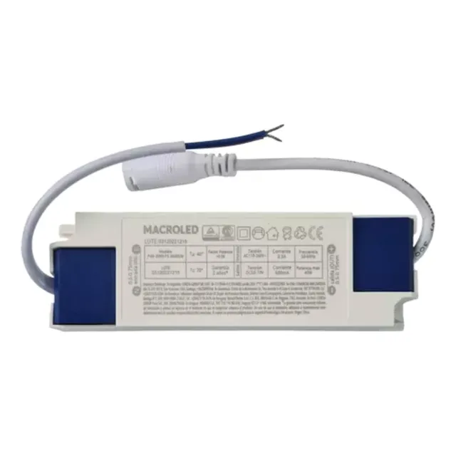 Driver Fuente Panel Led 40w De Embutir O De Aplicar Macroled