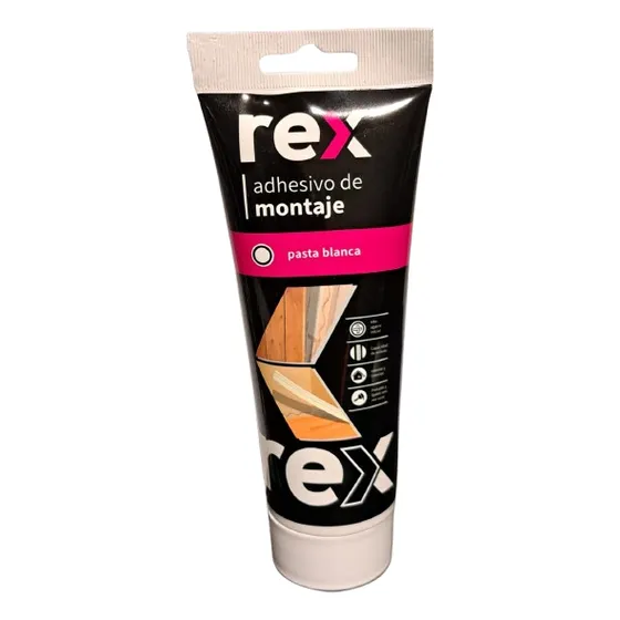 Adhesivo De Montaje Rex Pomo 250 Ml Pintable Blanco