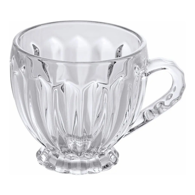 Jogo 6 Xicaras De Vidro Transparente Chá Café Melissa 200ml Jogo 6 Xicaras De Vidro Transparente Chá Café Melissa 200ml