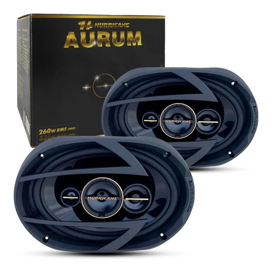Par De Alto Falante 6x9 Hurricane 260w Rms Quadriaxial Aurum