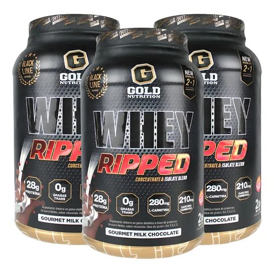 Whey Ripped 2 Lbs X3 Unidades. Combo Gold Nutrition. Outlet