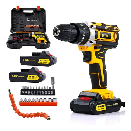 Parafusadeira De Impacto B-tek Dz-61 A Bateria 21v Com Maleta E Acessórios Amarelo 127/220v 50 Hz/60 Hz