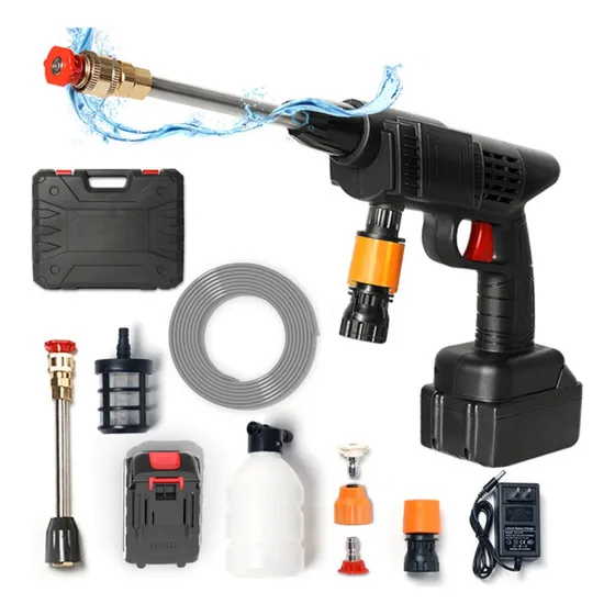 Hidrolavadora eléctrica Cleaning Gun Detalhamento automotivo Kit Pistola Alta Pressão CG207 negro de 240W con 30bar de presión máxima