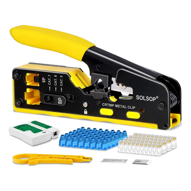 Kit De Herramientas De Crimpado Solsop Pass Through Rj45 Eth