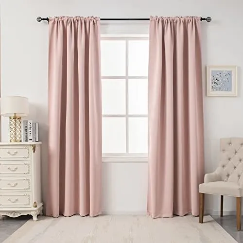 Cortinas De La Longitud Del Suelo Rosa Azul Para Sala Wl9l2
