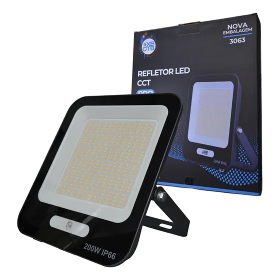 Refletor Led 200w Ctb Pro Ip66 3 Cores 3000k/4000k/6500k Cct