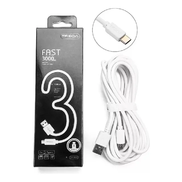 Cable Treqa 3 Metros De Largo Micro Usb