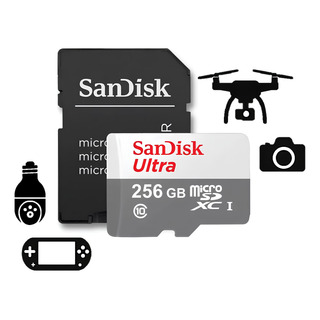 Cartão Memória Ultra Sd 256gb C/ Adaptador Para Yoosee Icsee Cartão Memória Ultra Sd 256gb C/ Adaptador Para Yoosee Icsee