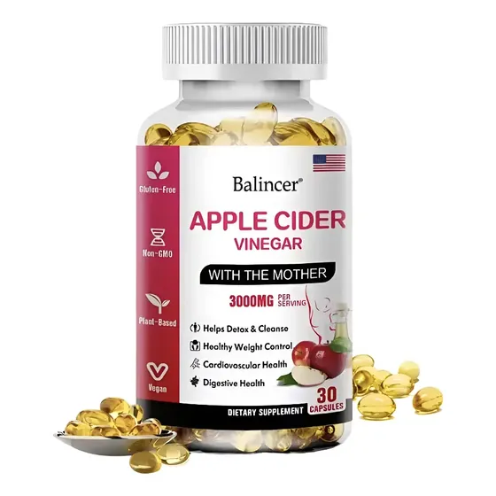 Vinagre Manzana 60 Capsulas 3000 Mg Balincer Usa