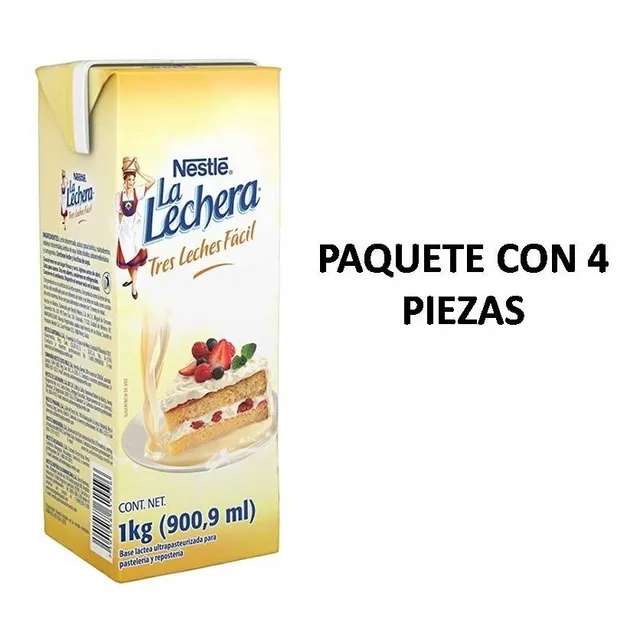 La Lechera Base Tres Leches 1kg. Nestlé 4 Piezas Oferta!!