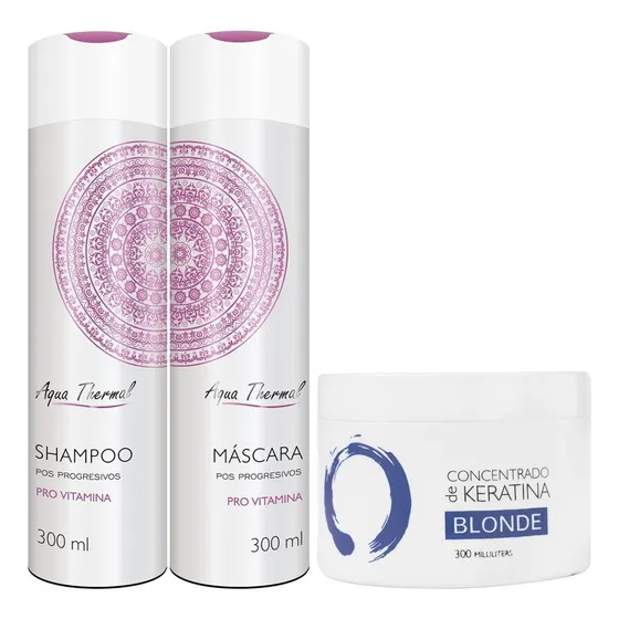 Shampoo Sin Sal + Acondicionador Vitaminas + Keratina Blonde