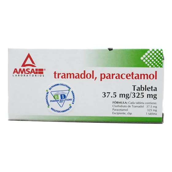Tramadol - Paracetamol 37.5mg/325mg C/20 Tabletas Amsa