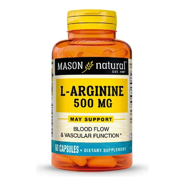 L Arginina 500mg Mason Natural 60 Capsulas