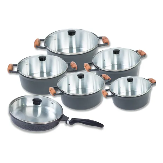 Jogo Panela Cava 6 Pçs Cozinha 1,3l A 4,2l +frigideira 2,25l