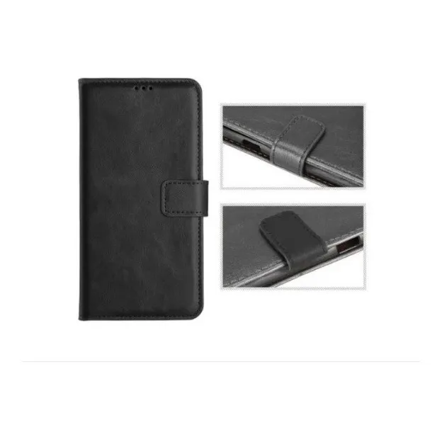 Capa Capinha Carteira Flip Couro Preto Para Galaxy A03 Core