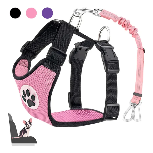 Arné Ajustable Reflectante Con Cinturón Seguridad Para Perro