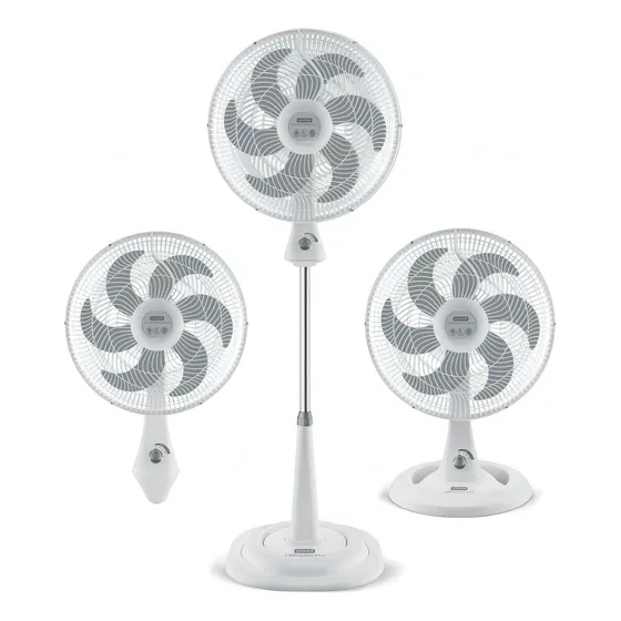 Ventilador Samurai Turbo Silence Maxx 3 en 1 turbo con 6 aspas de Plástico color gris estructura color blanco, 45.72cm de diámetro