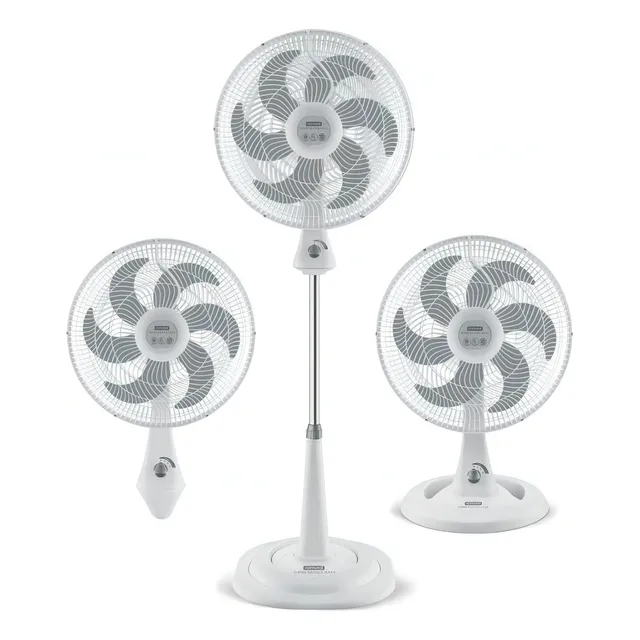 Ventilador Samurai Turbo Silence Maxx 3 en 1 turbo con 6 aspas de Plástico color gris estructura color blanco, 45.72cm de diámetro